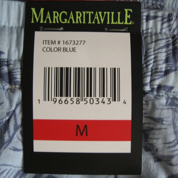 Margaritaville Island Reserve Women Linen Blend Shorts blue tropical floral M - Picture 7 of 14